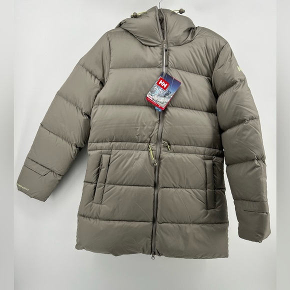 Helly Hansen Women's Essence Down Parka Terrazzo Taupe medium nwt $350 - Picture 6 of 16